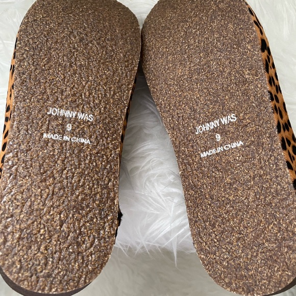 Johnny Was Calf Hair Mules Slip On Shoes Size Comfort cheetah